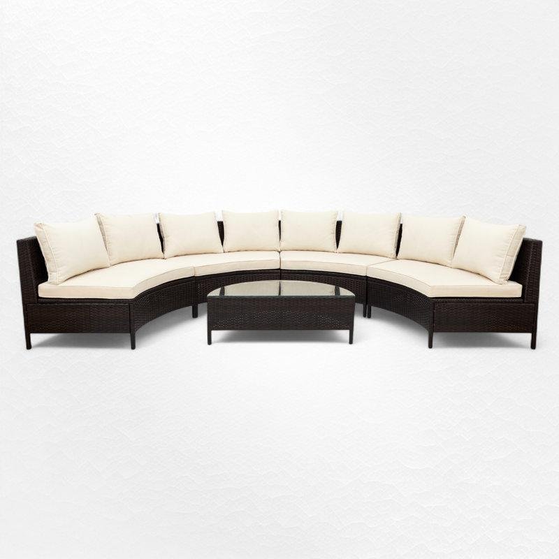 Red Barrel Studio&reg; Nooriyah Curved Outdoor Conversation Set & Reviews | Wayfair