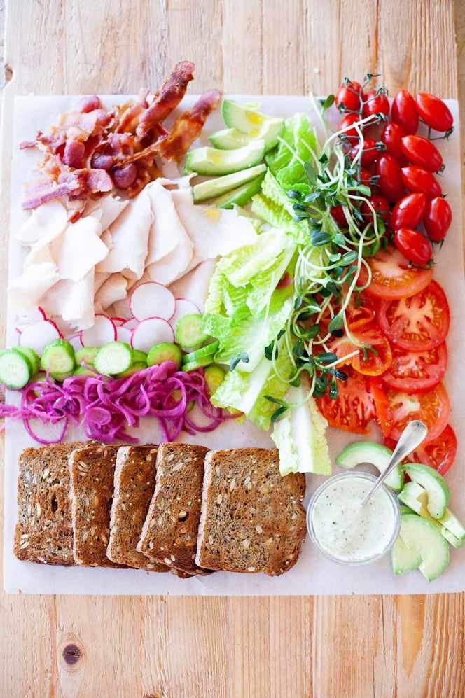 Fresh California Club Sandwich Board Loaded with Veggies