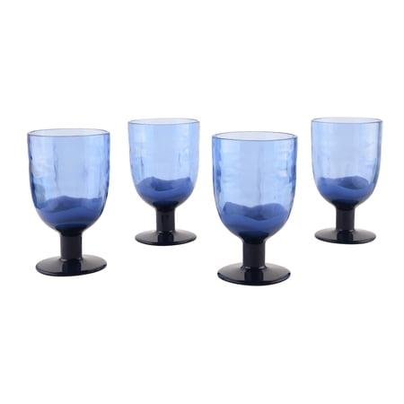 Beautiful 4-Piece 16-Ounce Acrylic Goblet Wine Colorblock Set, Multi-Color by Drew Barrymore