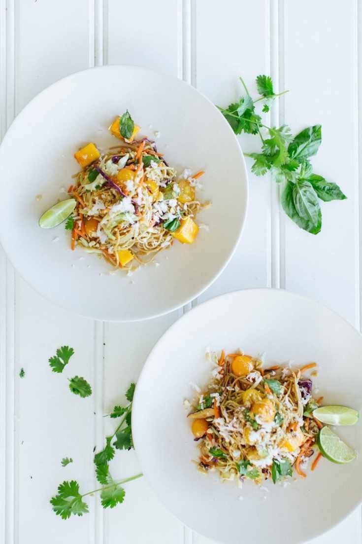 mango coconut soba noddle salad