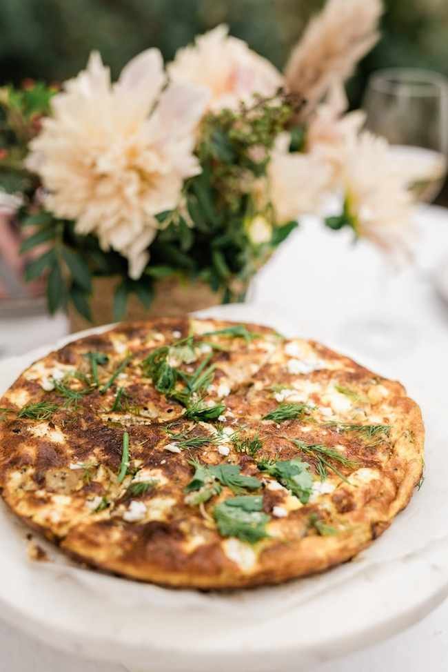 brunch idea featuring a frittata