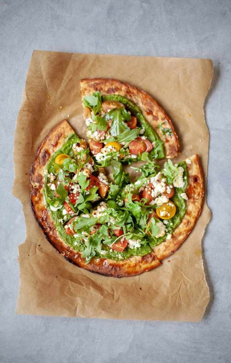 Pesto Goat Cheese Cauliflower Crust Pizza Recipe