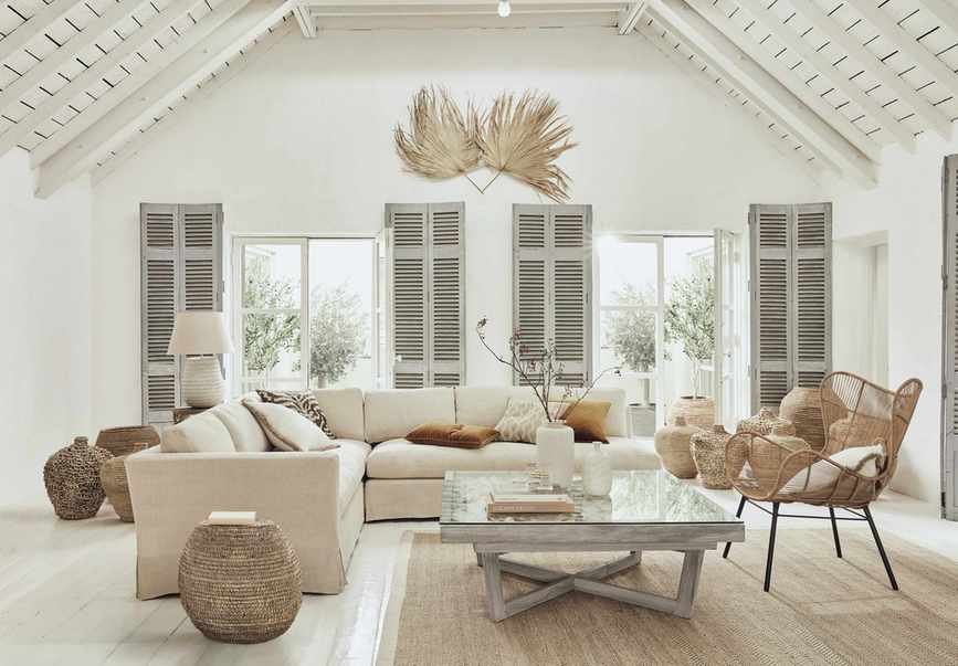 Coffee table with decorative items