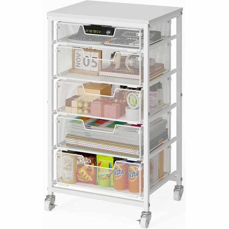 White rollable drawers