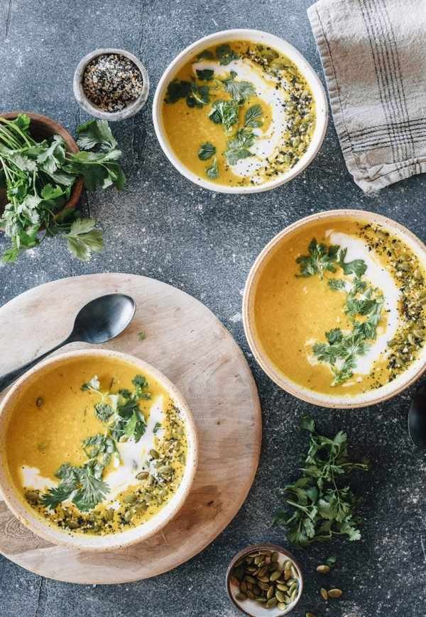 Creamy Vegan Butternut Squash Soup With Ginger & Coconut Milk