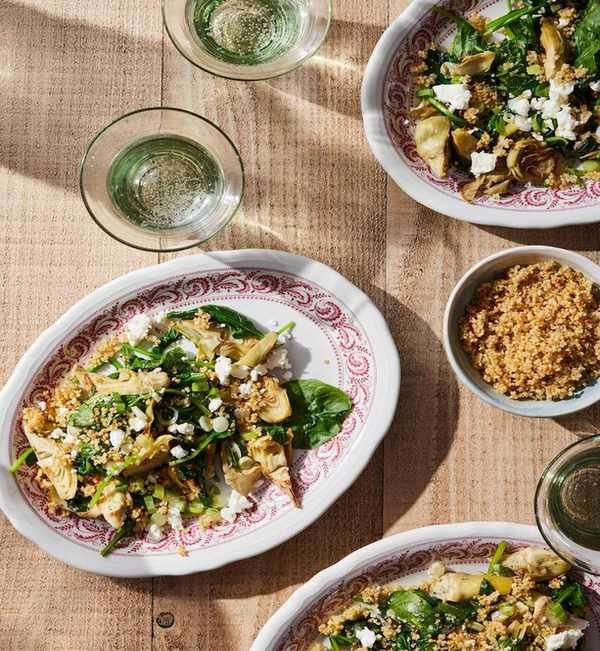 Warm Spinach-Artichoke Salad