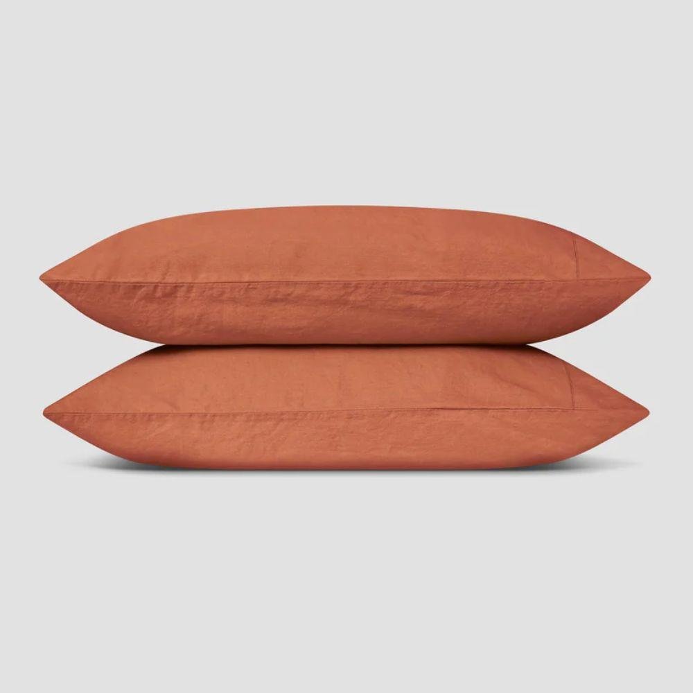 Burnt Orange Linen Blend Pillowcase