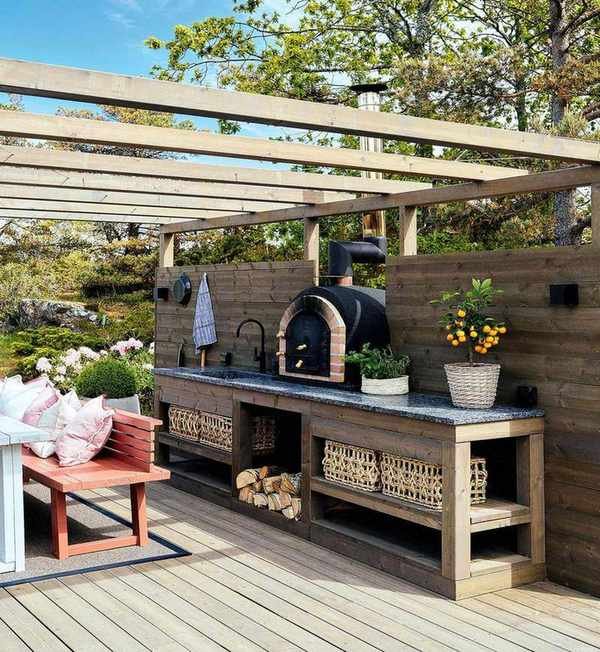 Stylish garden bar with a built-in structure for durability.