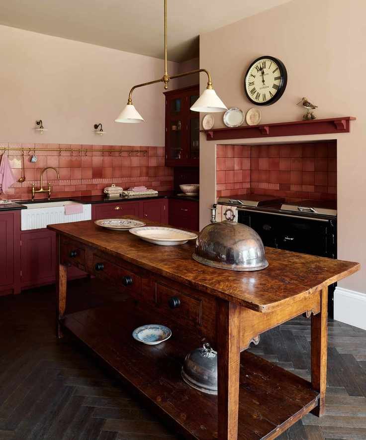 devol kitchens rust red modern farmhouse kitchen