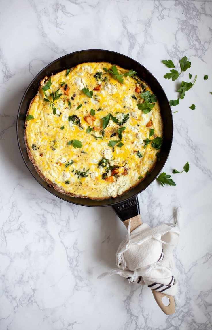 Goat Cheese Frittata with Leftover Veggies from Your Fridge