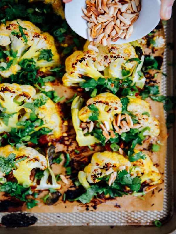 turmeric tahini roasted cauliflower