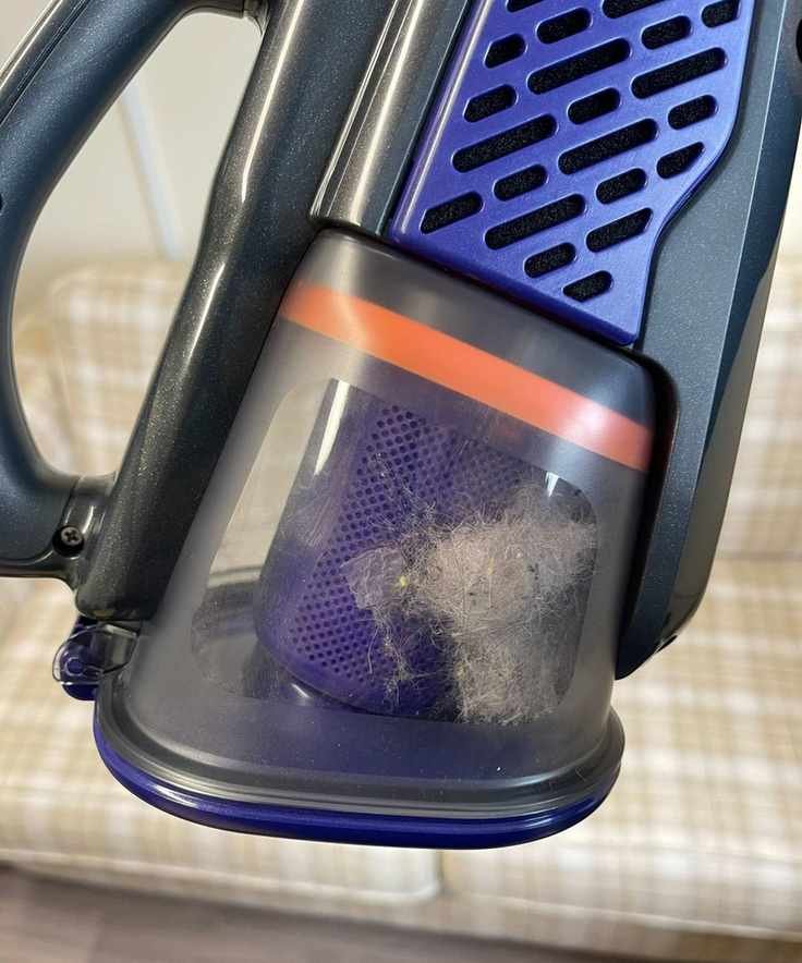 Furbuster dustbin filled with pet hair