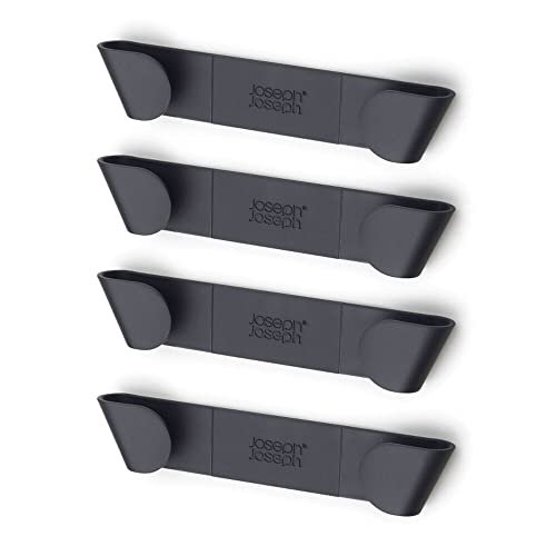 Joseph Joseph Set of 4 Pot and Pan Lid Holders Self Adhesive in gray