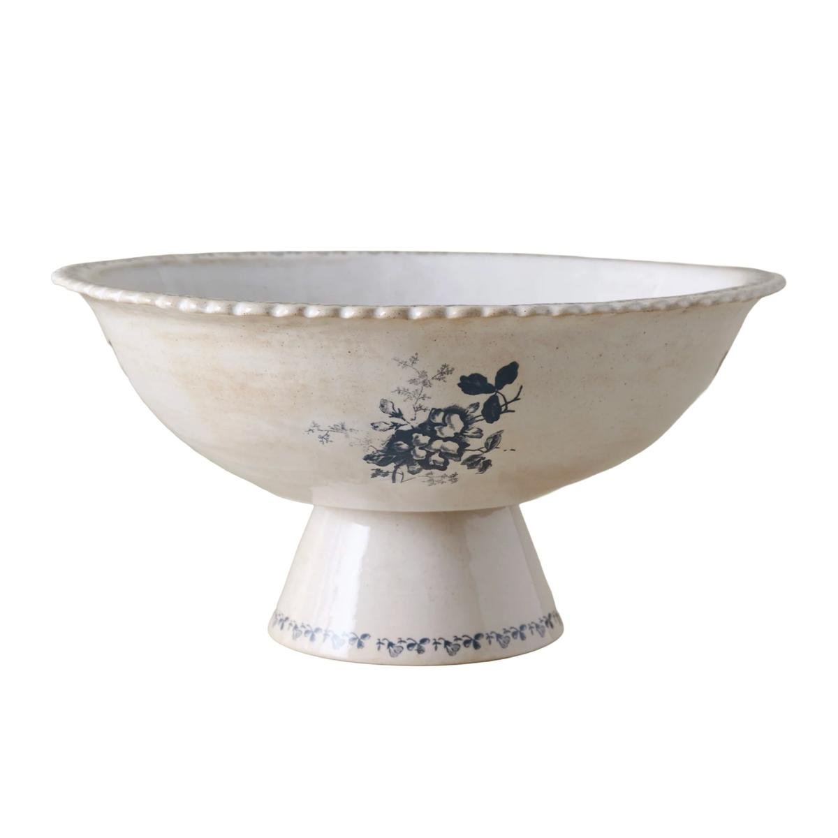 Magnolia Heirloom Garden Floral Pedestal Serving Bowl