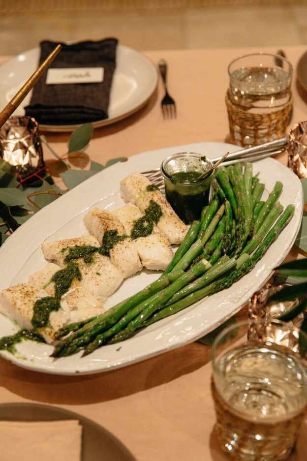 Sheet Pan Halibut with Vibrant Italian Salsa Verde and Asparagus