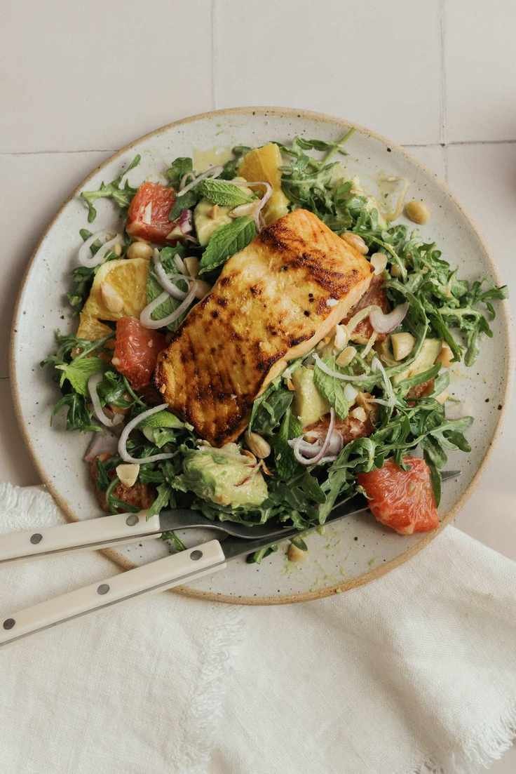 Brighten Up Your Dinner with This Salmon Salad Featuring Citrus and Avocado