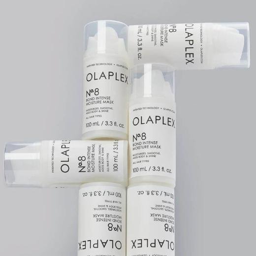Image of multiple Olaplex No. 8 Bond Intense Moisture Mask bottles 