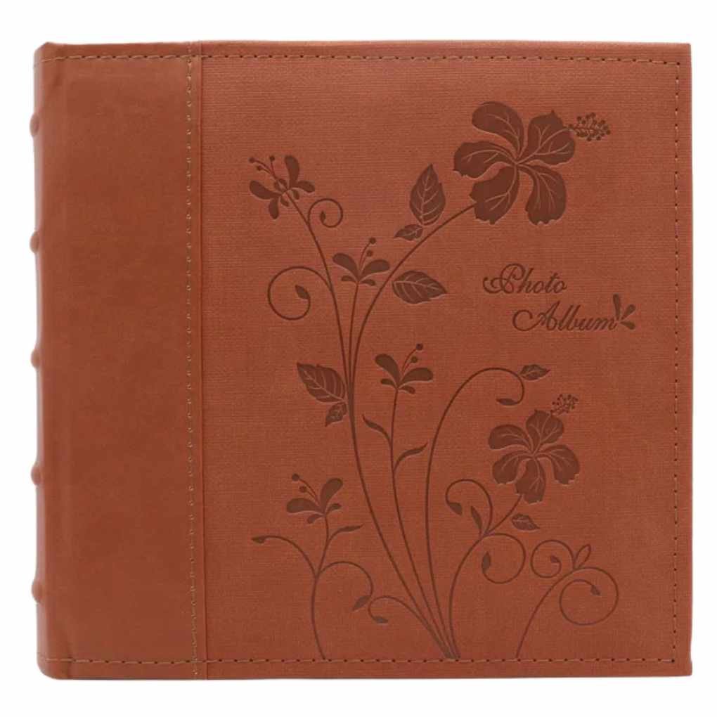 Brown leather photo album