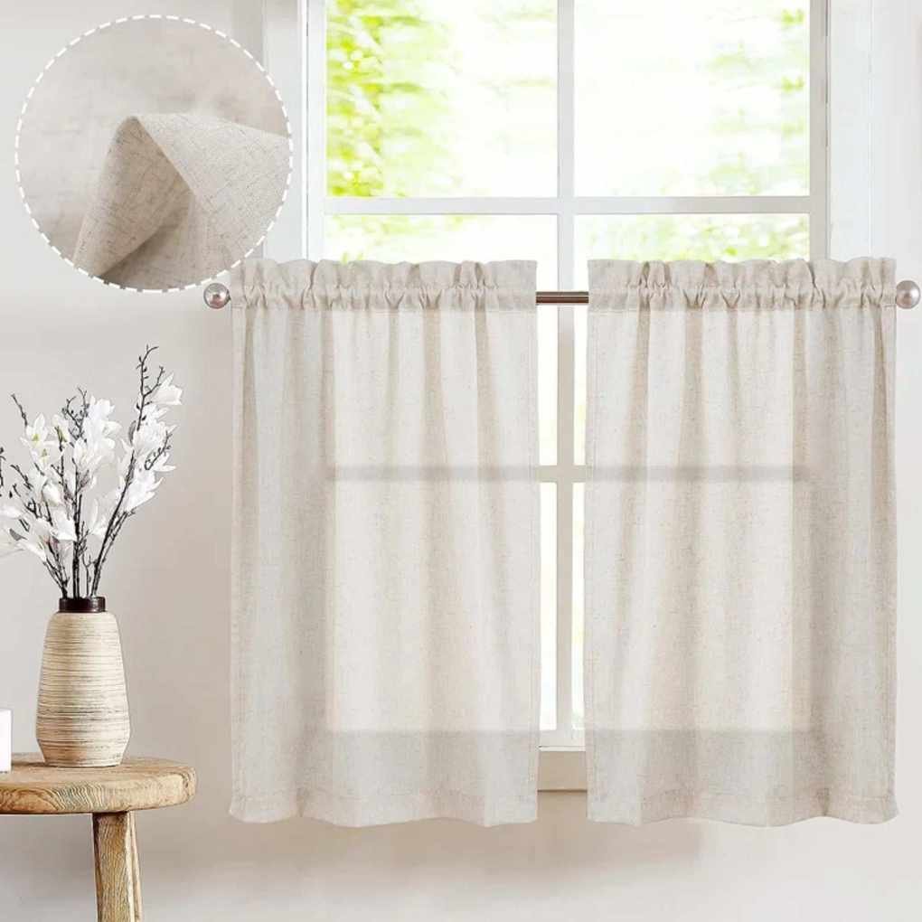 wayfair linen cafe curtains pair