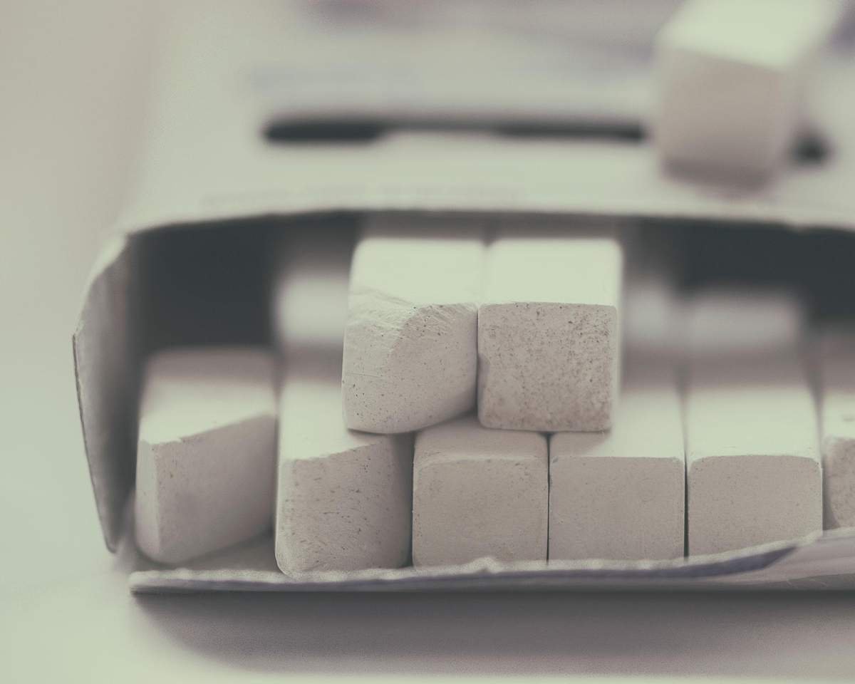 box of white chalk