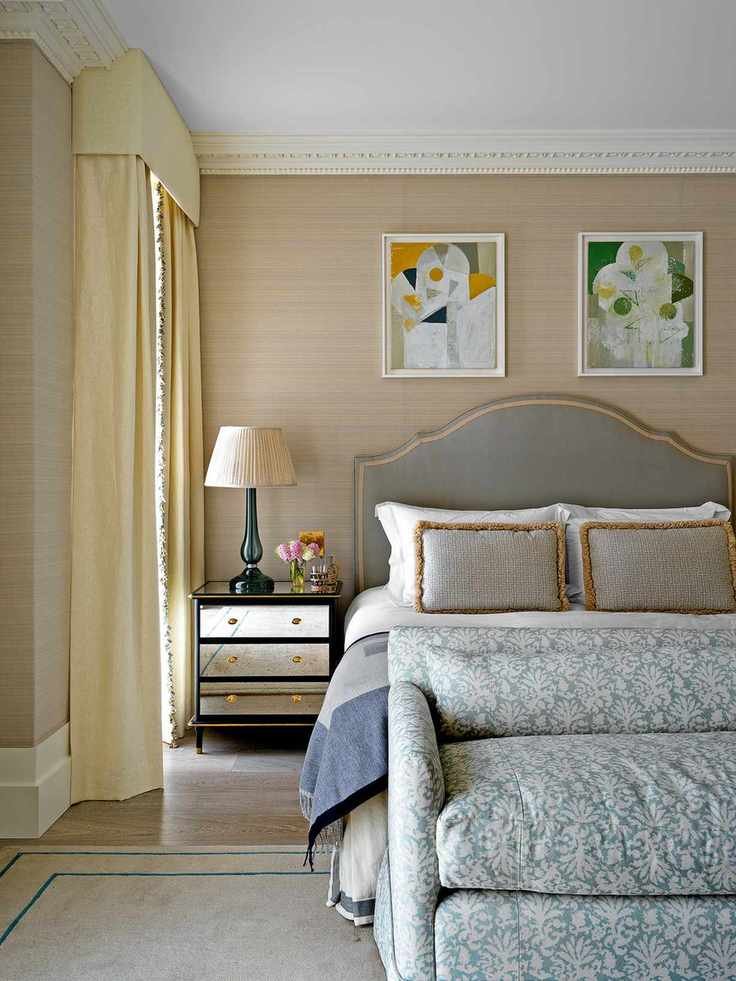 Cozy beige bedroom interior