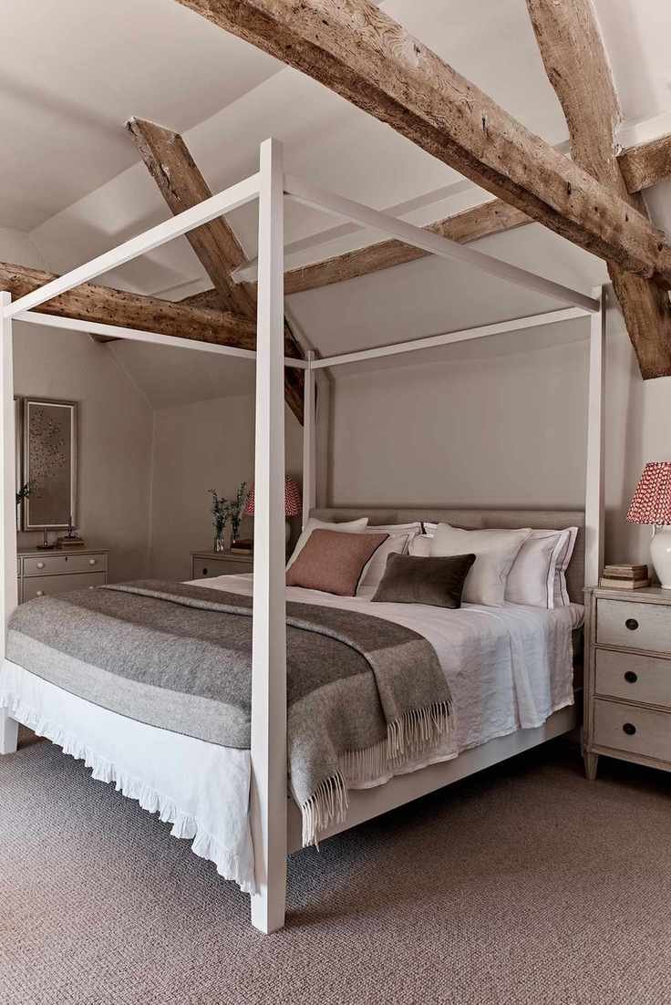 Beige bedroom showcasing beautiful architecture