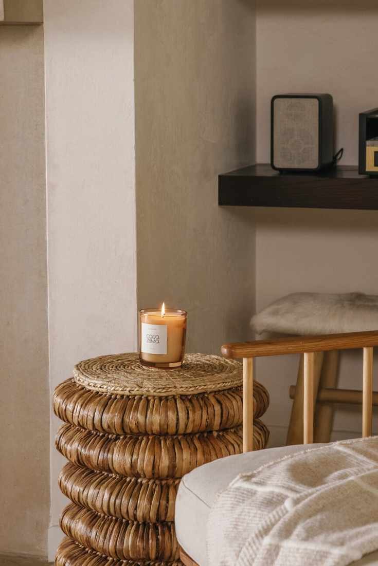Austin Home Living Room Design - woven side table