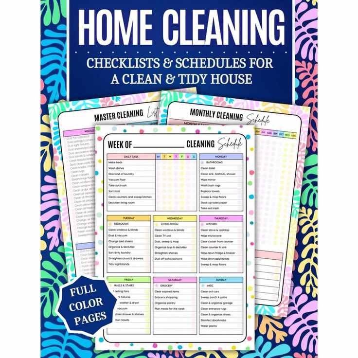Home cleaning checklists and schedules for organization.