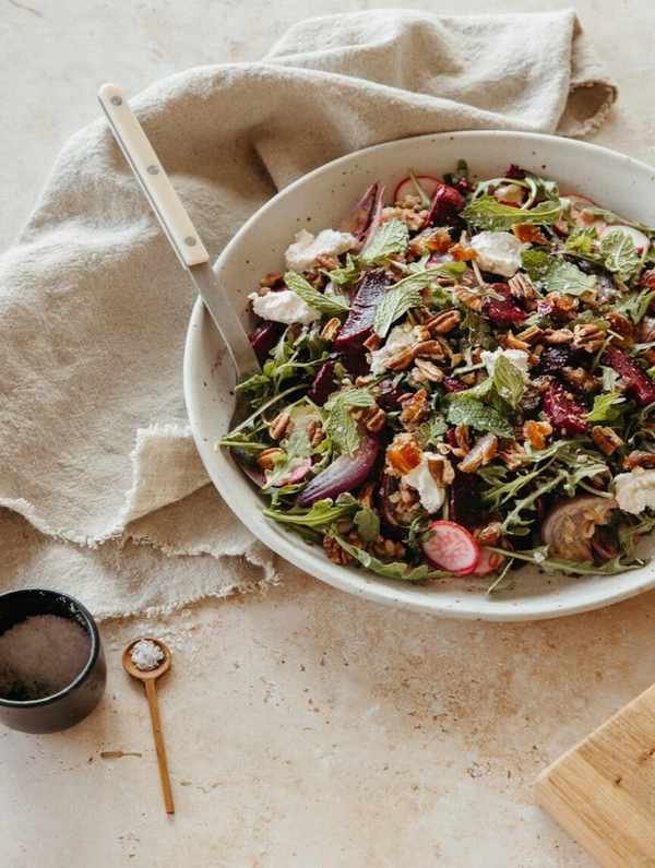 Enjoy a Refreshing Beet, Farro, and Goat Cheese Salad This Spring