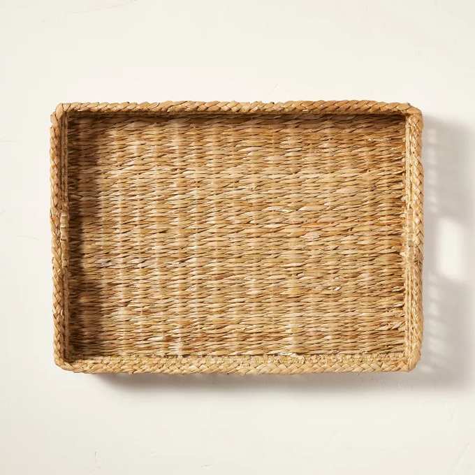 Natural Woven Rectangular Tray