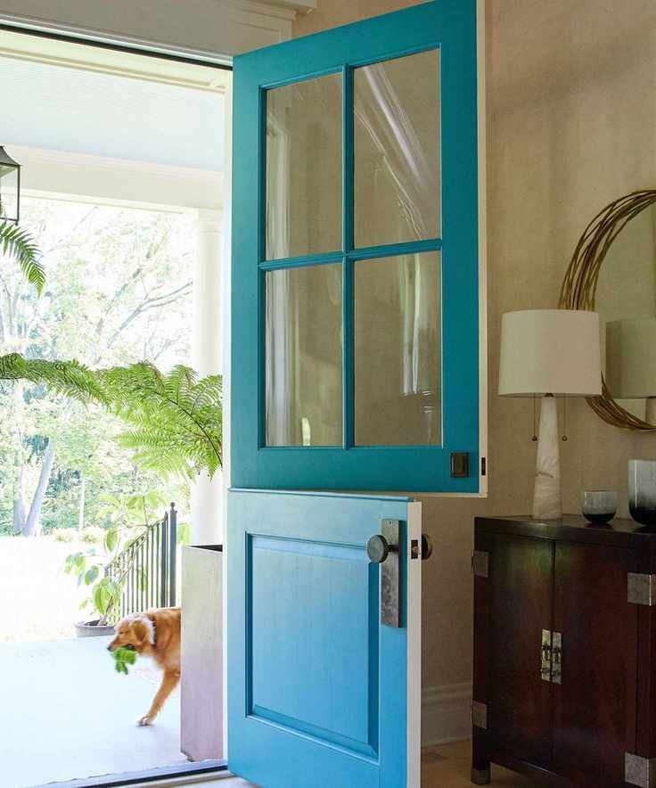 turquoise blue front door