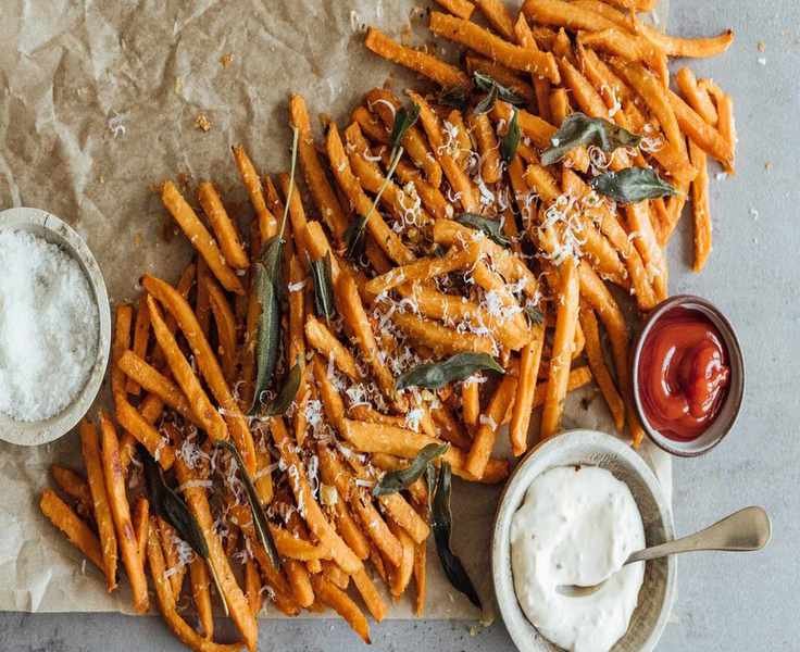 Garlic & Sage Sweet Potato Fries That Will Shine at Your Holiday Table