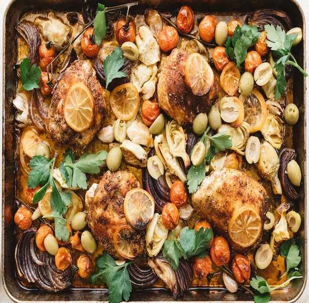 Lemony Sheet Pan Chicken with Artichokes for Effortless Weeknight Meals