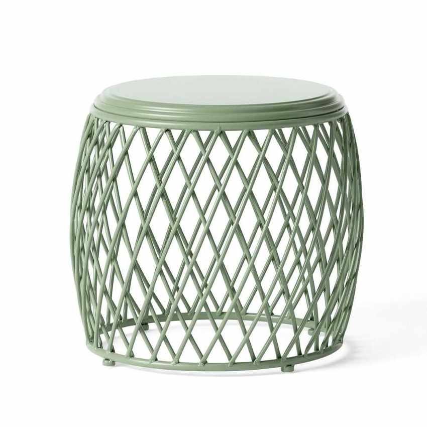 Green Outdoor Lattice Iron Side Table