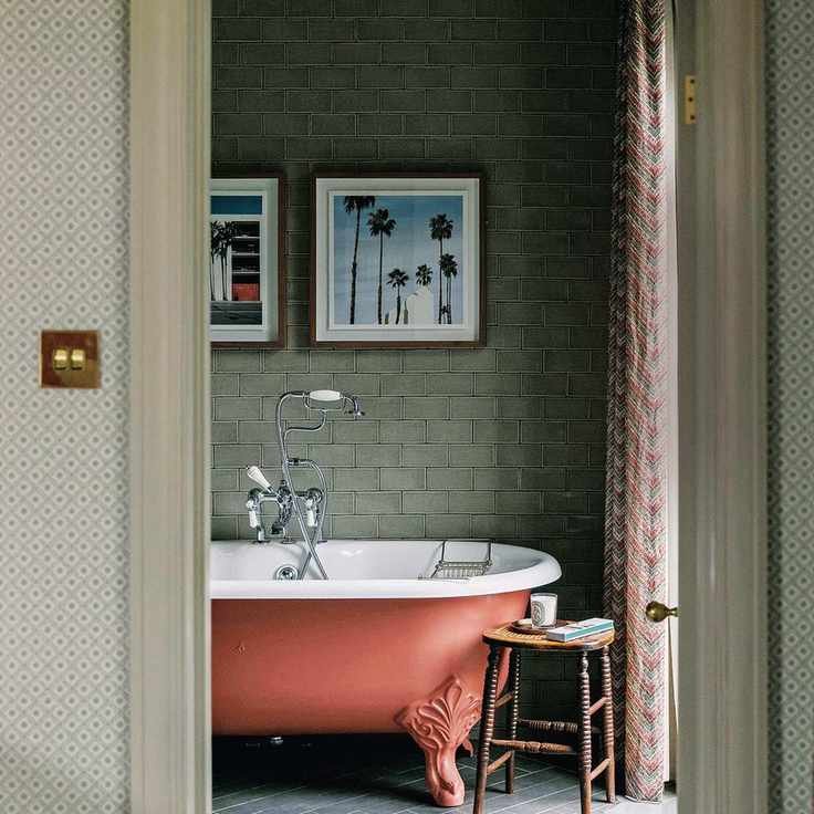 Hambledon Gardens wall tiles in Sage Grey, Fired Earth