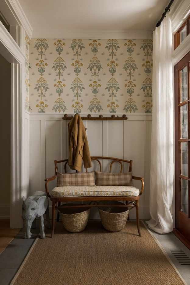 Vintage bench entryway