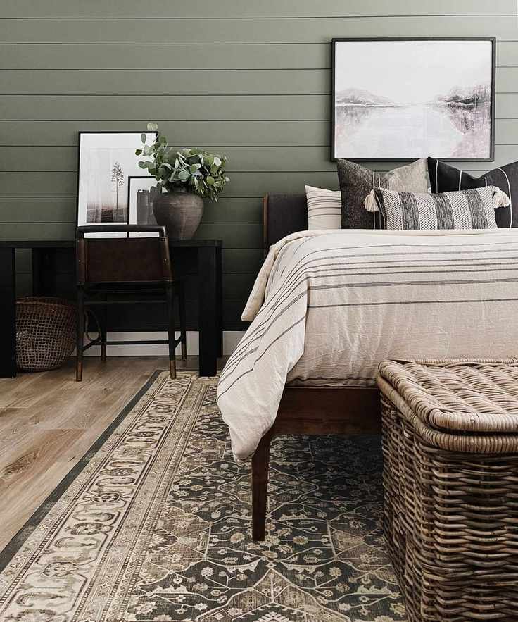 A stylish rug in a bedroom