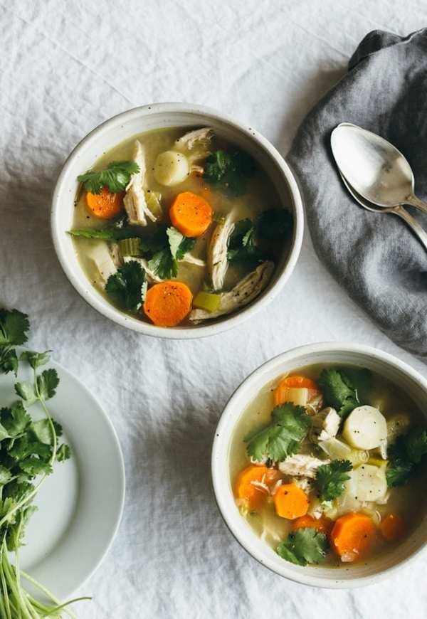 Poached Chicken & Winter Vegetable Soup