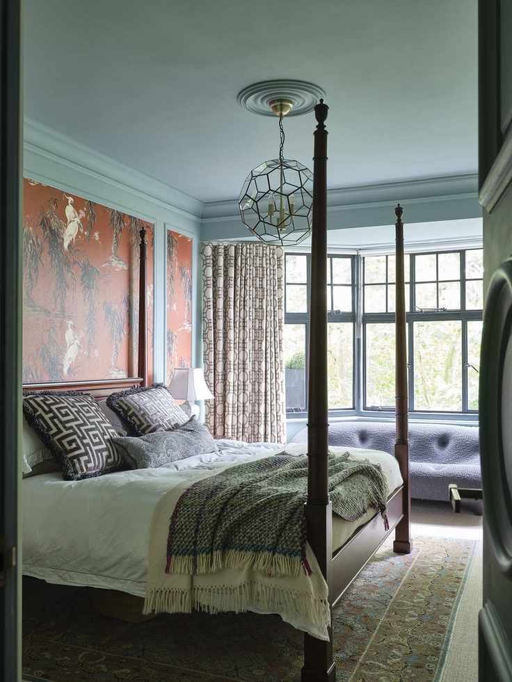 Glass bedroom pendant lamp