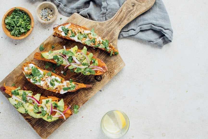 Delicious stuffed sweet potatoes