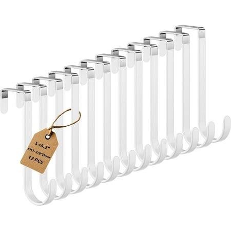 Larger Door Hanger Hooks, 12 Pack Over the Door Hooks for Hanging, Over the Door Towel Rack for Bathroom, Towel Hooks Fits 1 3/8" Door