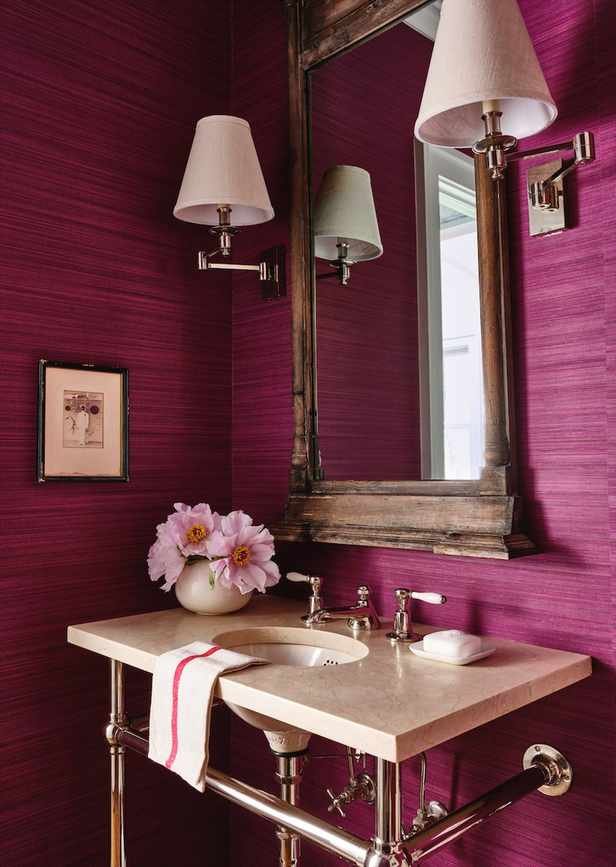 Purple powder room.