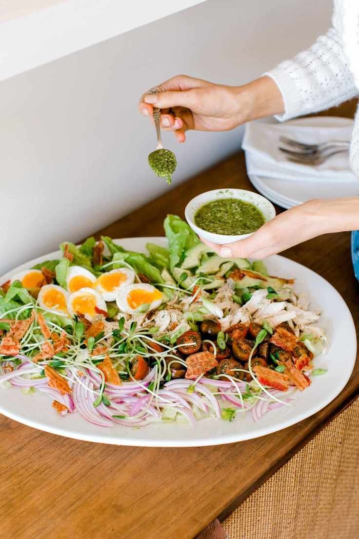 Pesto Chicken Cobb Salad with a Twist for Gatherings