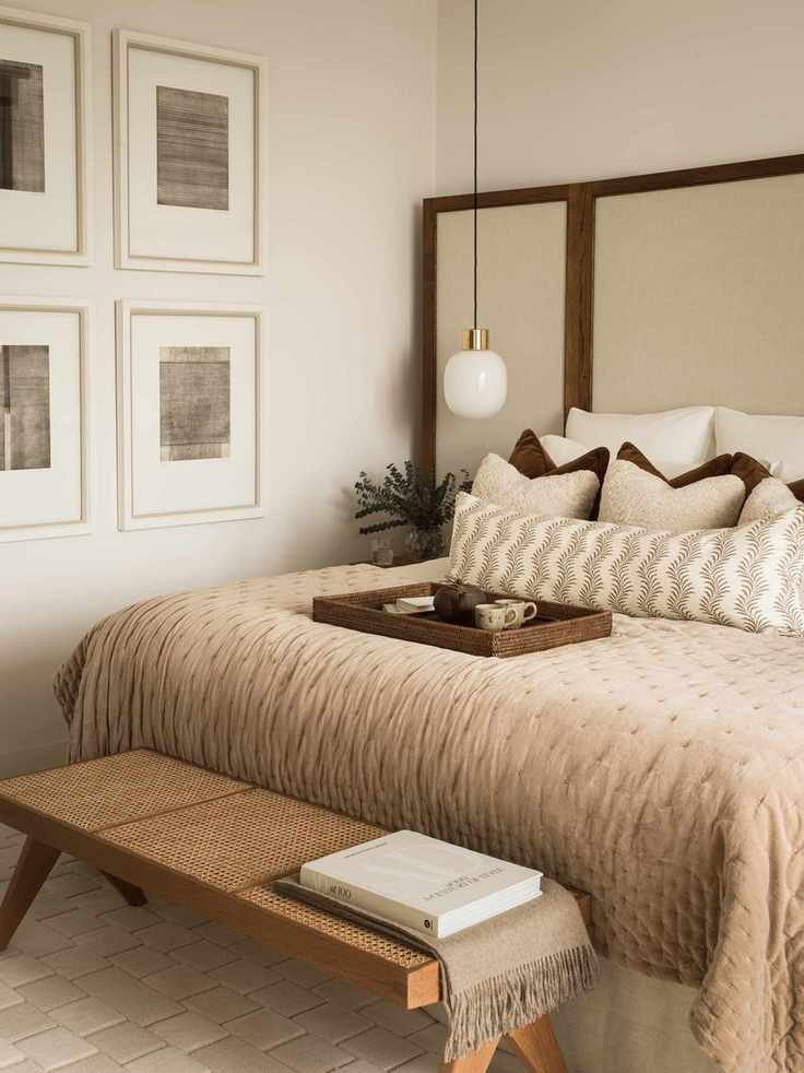 Elegant beige bedroom designed by Albion Nord