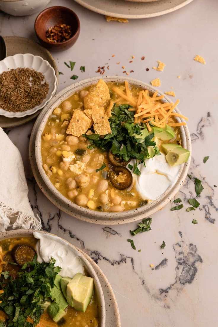 Warm Up with This Flavorful Vegetarian White Chickpea Chili Recipe