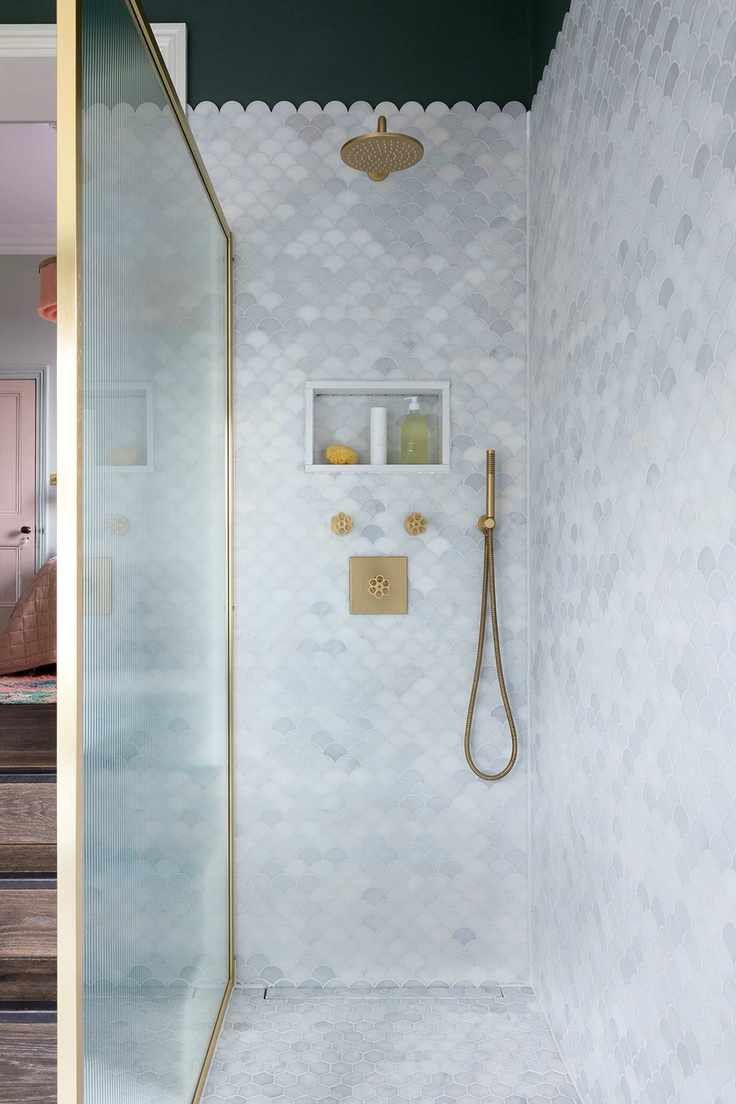 West One Zen marble scallop mosaic tiles