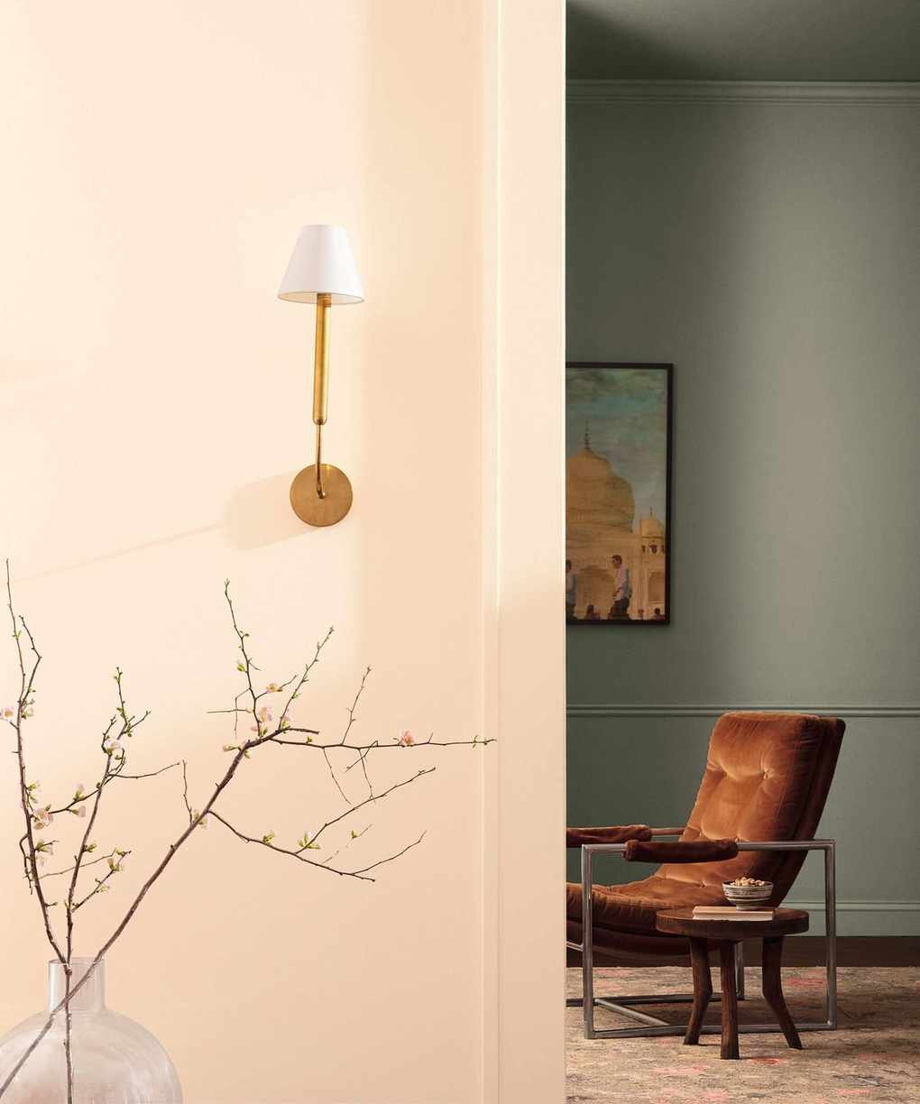 benjamin moore pink and green color scheme