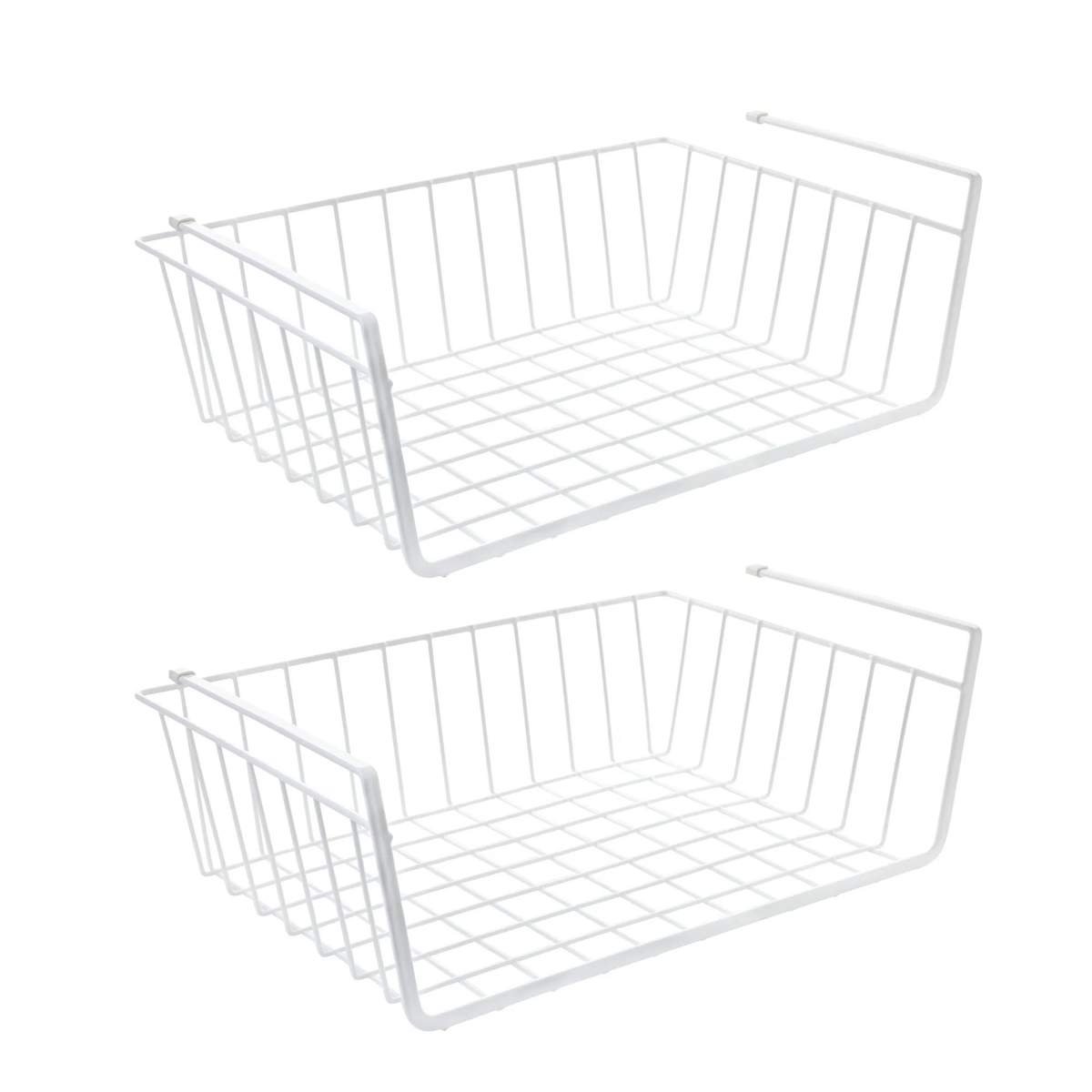 White under-shelf baskets