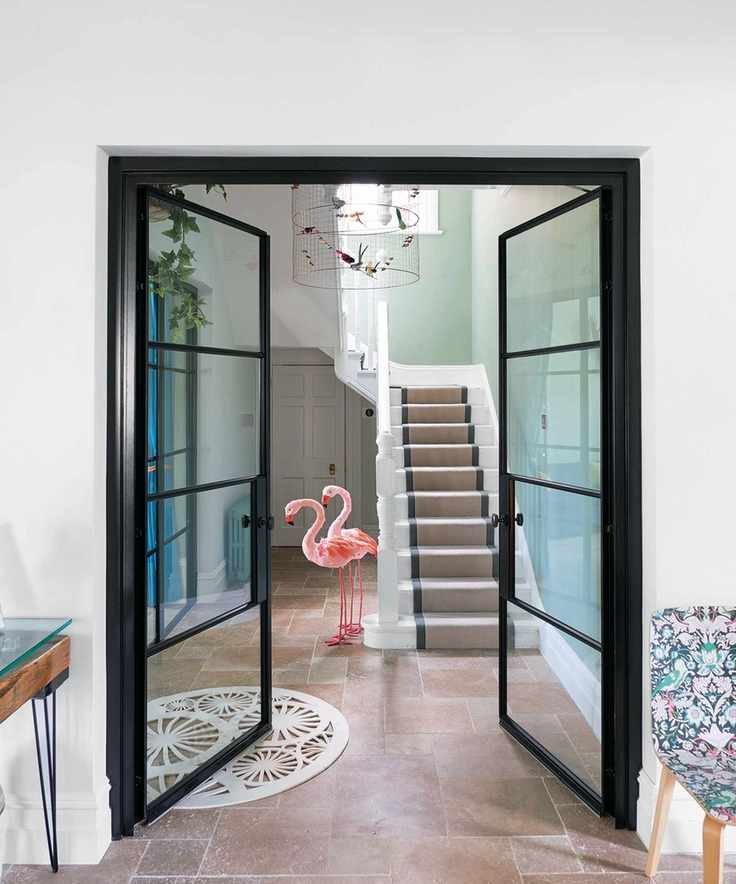 Hallway with a white and grey scheme