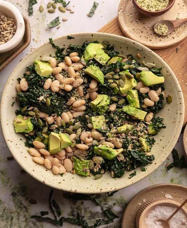 easy Kale White Bean Salad